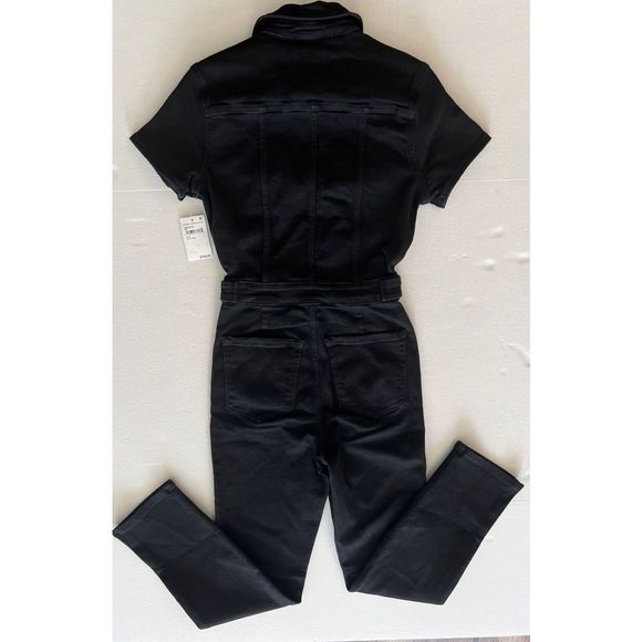 Good American GMJS731B Woman Sz 2/Medium Fit For Success Black Denim Jumpsuit - Picture 3 of 11